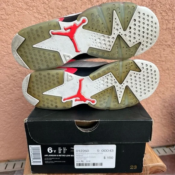 Air Jordan 6 Grade School 6Y White/Black - Picture 5 of 6